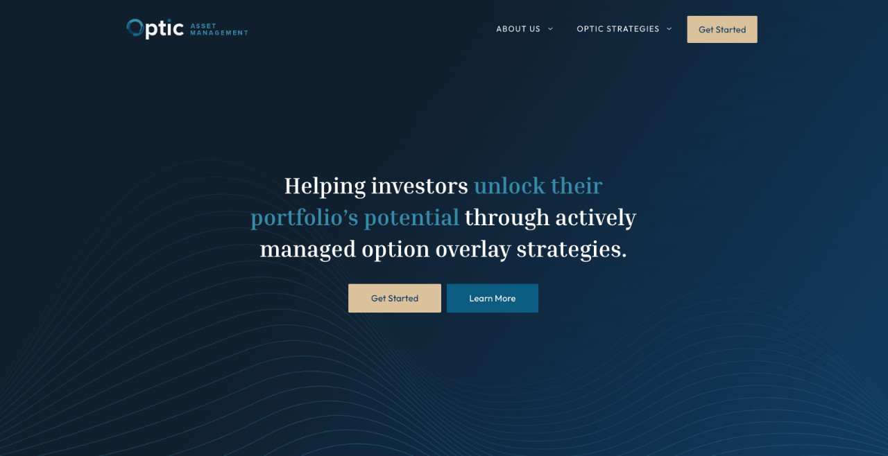 Optic Asset Management website header.